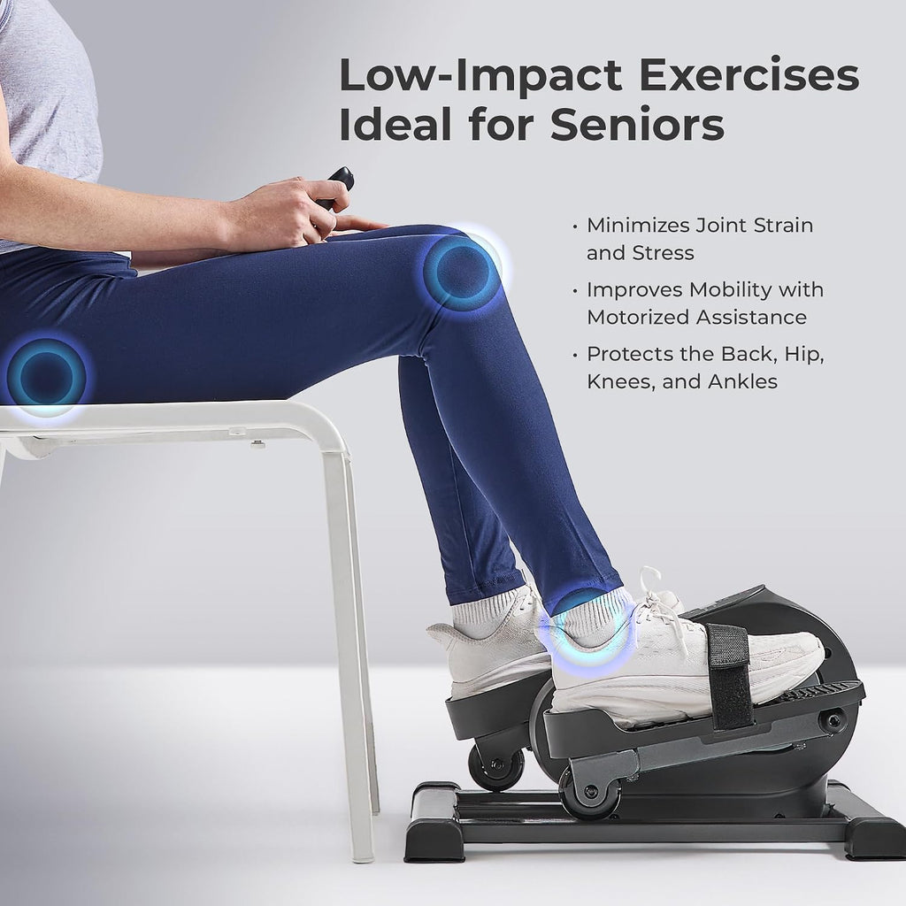 Sunny Health & Fitness Under Desk Pedal Elliptical Machine, Adjustable Resistance Leg Exerciser Office Home Workout While Sitting for Seniors