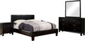 HOMES: Inside + Out Penelope Contemporary Leatherette 4 Piece Bed Set, Full, Espresso