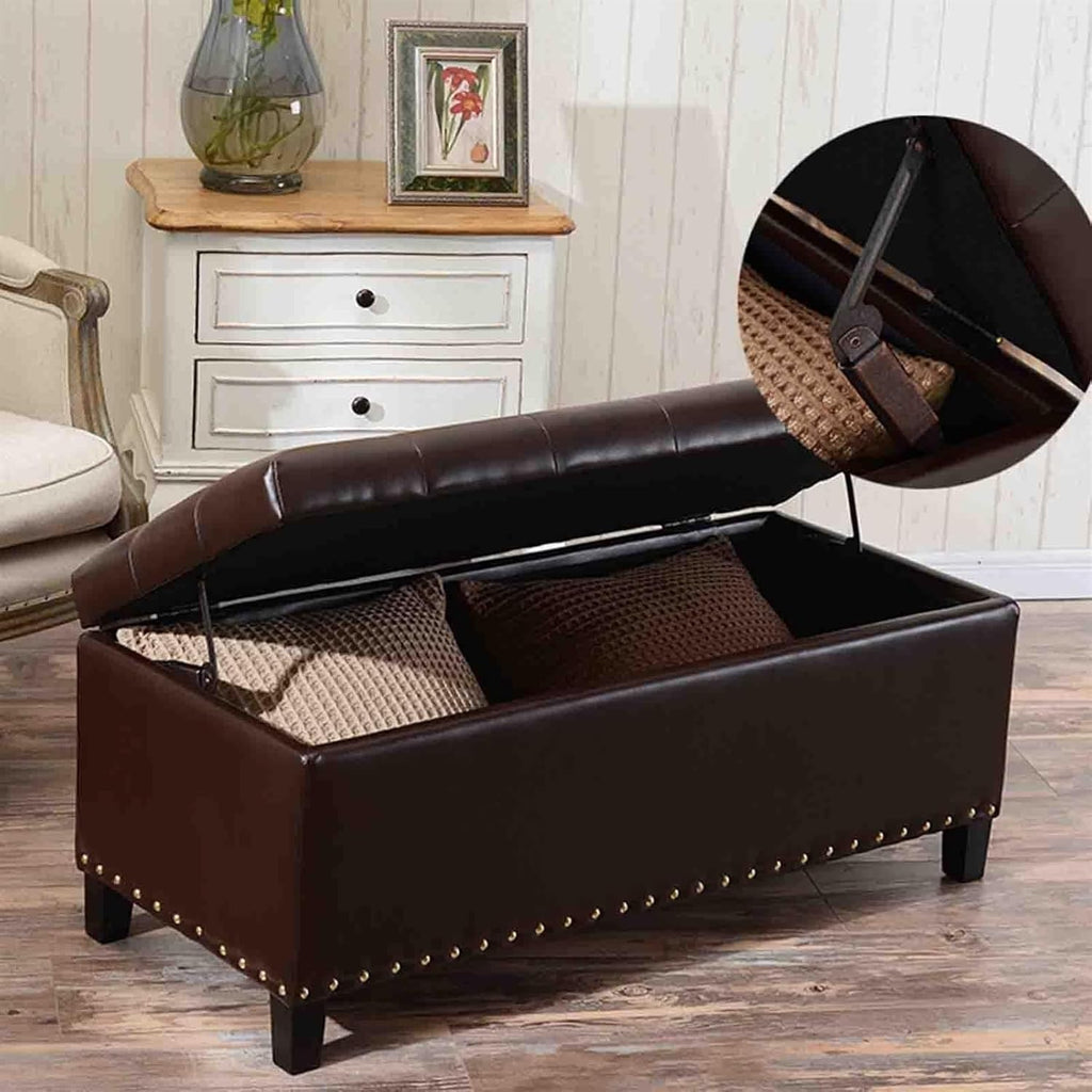 Ottomans Stools Stool Home Storage Bench Pu Leather Bedroom Living Room Decor Clothes Toys Shoe Storage Corner Foot Stool,