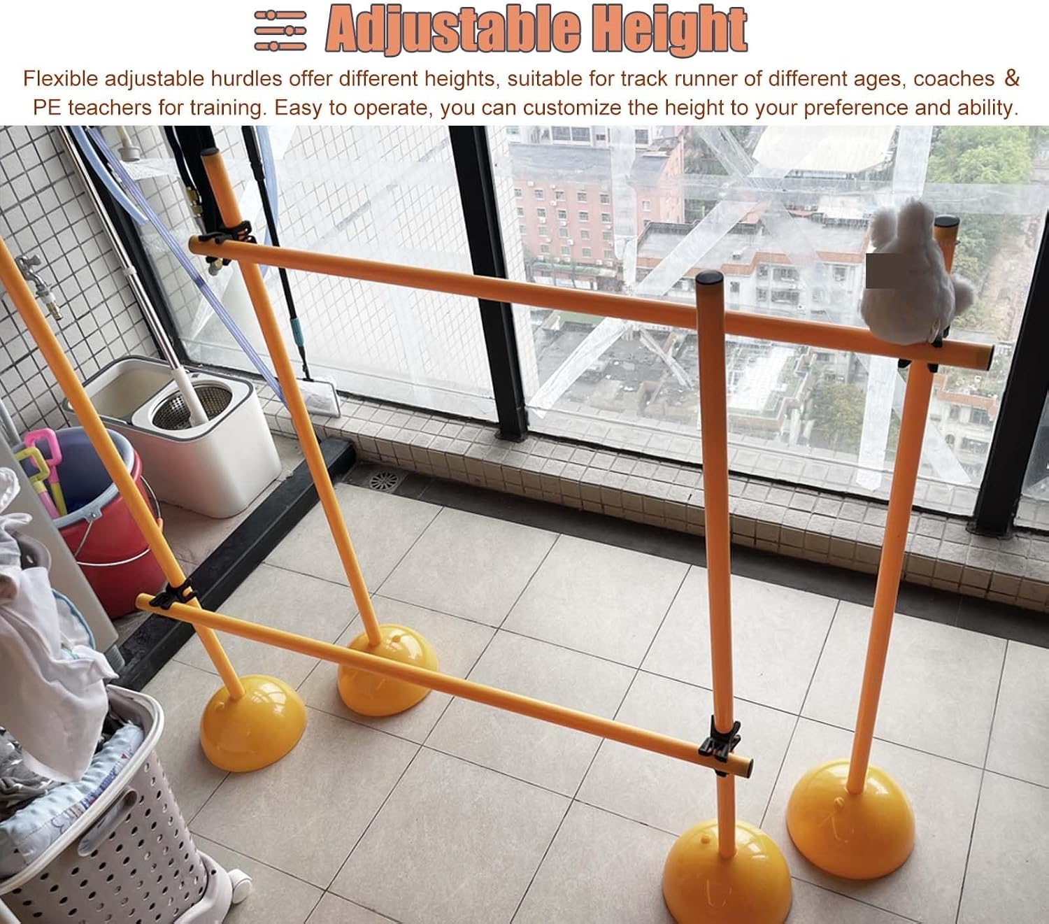 CMYUN Adjustable Speed Agility Poles with Base, Soccer Traning Equipment/Track & Field Hurdle Trainer, Horse Dog Agility Training Pole, 100/150/180cm(180cm(70 7/8'))