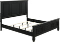 Coaster Home Furnishings Sandy Beach Coastal 4-Piece Bedroom Set Queen Size Panel Bed Frame 63-inch Headboard Black 201321Q-S4
