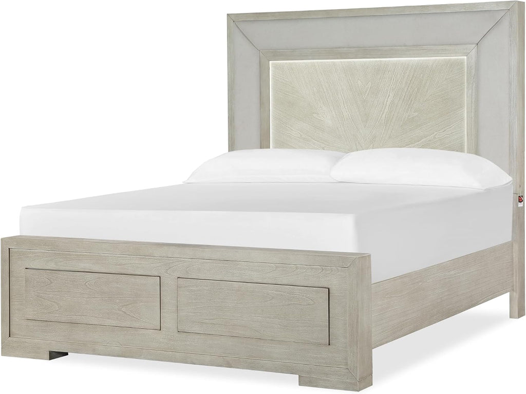 First of a Kind Celine Modern 4 Piece Queen Bedroom Set with Warm Wood Finish Clean Contemporary Design Coordinated Furniture Collection