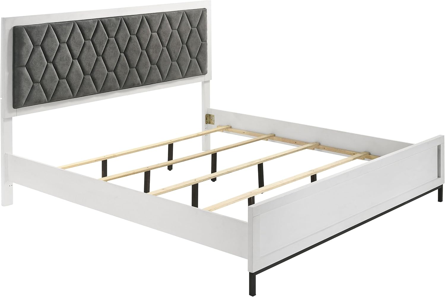 Coaster Home Furnishings Sonora Contemporary 4-Piece Bedroom Set Leatherette Upholstered California King Size Panel Bed Frame 54-inch Headboard White 224861KW-S4