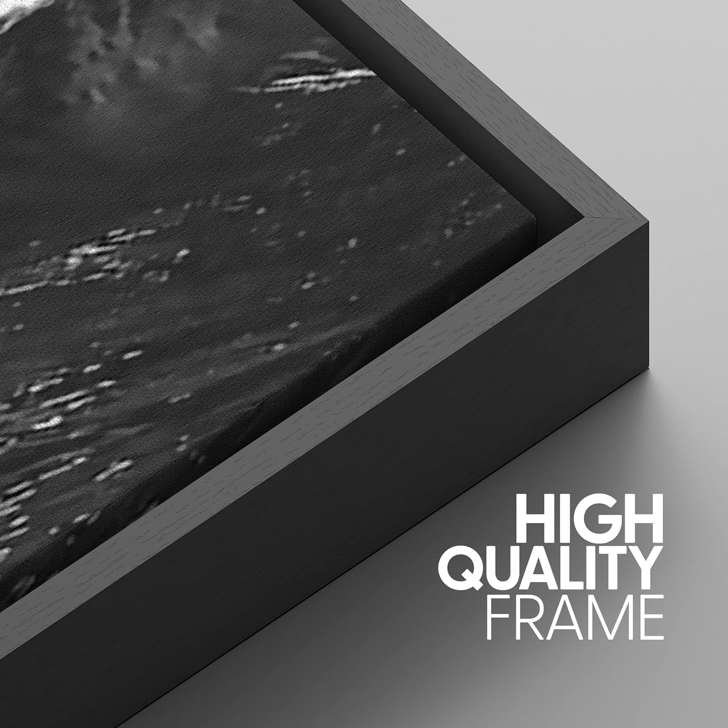 SIGNWIN Framed Canvas Print Wall Art Set Black & White Ocean Beach Waves Nature Wilderness Photography Modern Art Landscape Relax/Calm for Living Room, Bedroom, Office - 24'x36'x3 Black