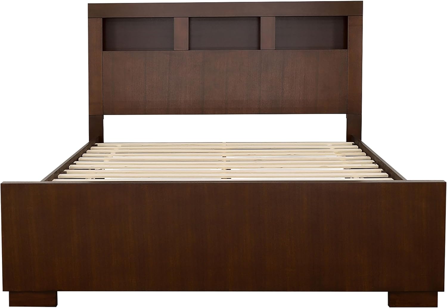 Coaster Home Furnishings Jessica Contemporary 4-Piece Bedroom Set California King Size LED Storage Bookcase Bed Frame 47-inch Headboard Cappuccino 200719KW-S4