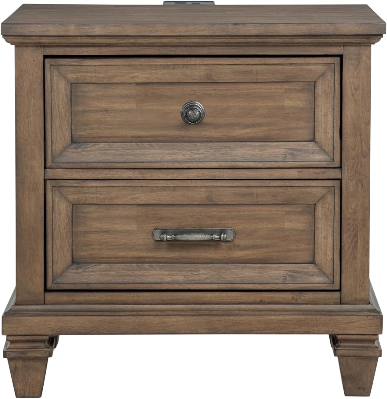 New Classic Furniture Mariana 4-Piece Wood Cal King Bedroom Set with Nightstand, Vintage Mocha