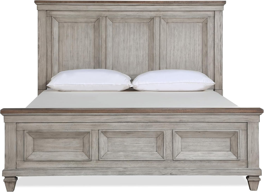 New Classic Furniture Mariana Solid Wood California King Bed, Vintage Creme