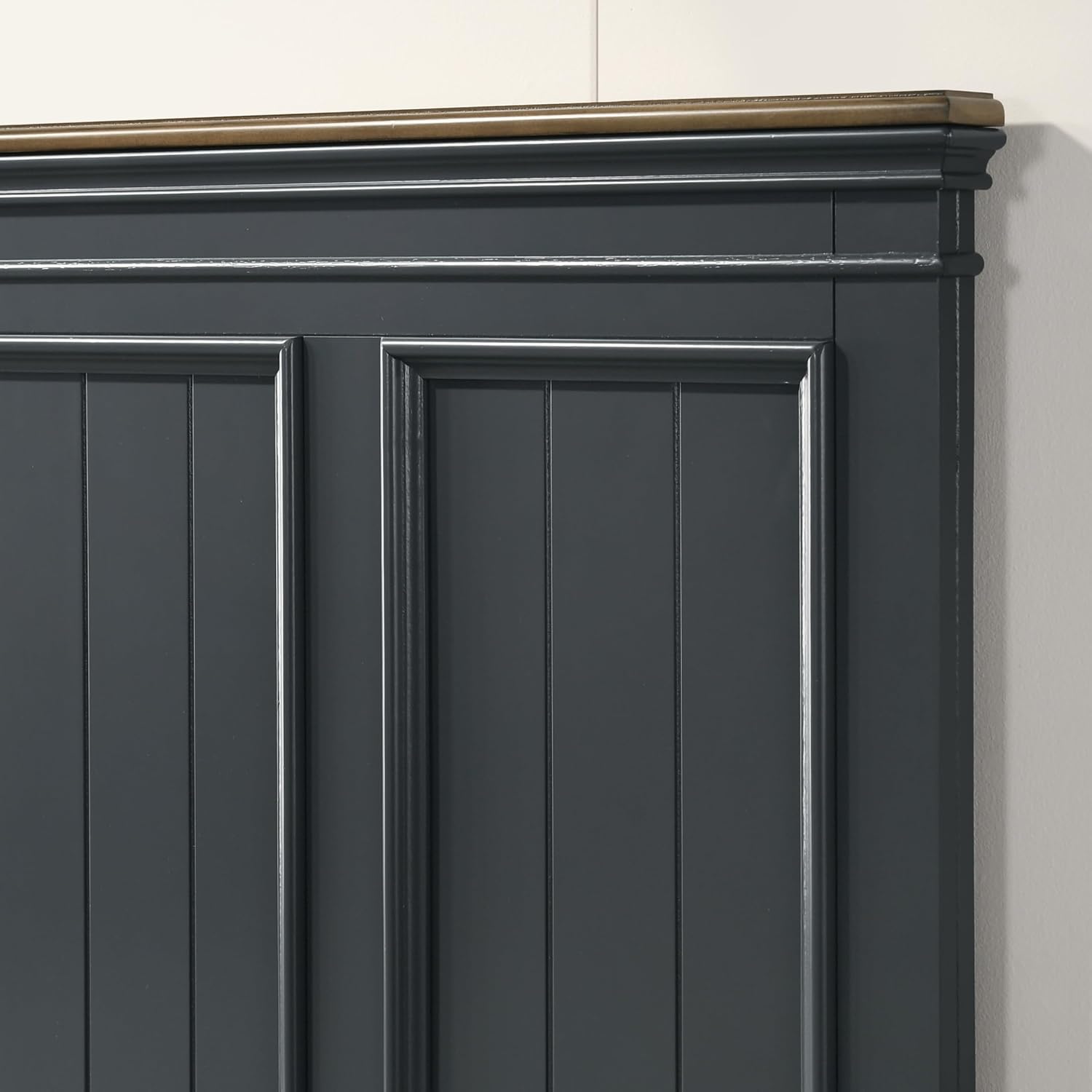 Roundhill Furniture Riverton Shiplap Wood Panel Bed, Slate Blue