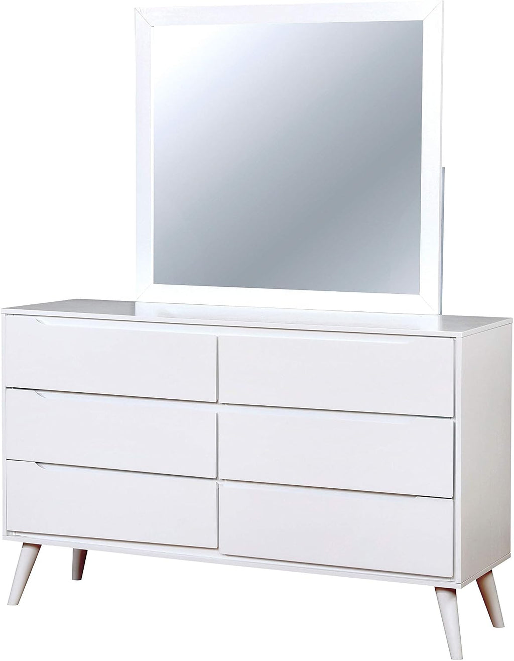 24/7 Shop at Home Chopard Contemporary Wood Bedroom Set, 4-Piece California King Bedroom Set, White