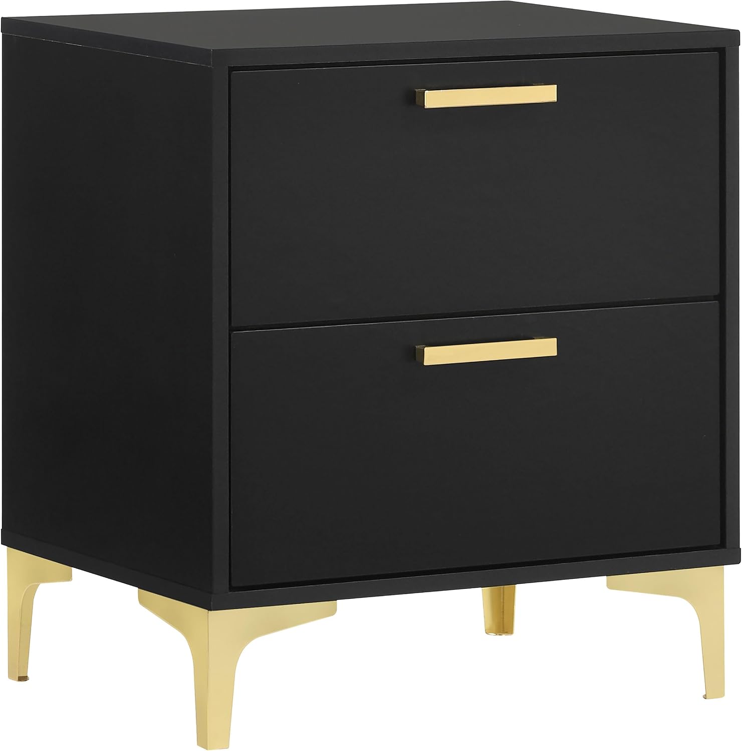 Coaster Home Furnishings Kendall 5-piece Modern Bedroom Set Eastern King Size Upholstered Tufted Bed Frame Velvet Upholstery Nightstand Dresser Mirror and Chest Black 224451KE-S5