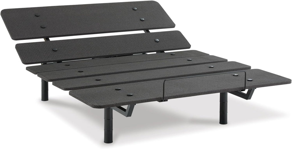 Signature Design by Ashley Cosmic Power Base Traditional California King Adjustable Base with Head and Foot Incline, Wireless Remote and USB Ports, Black