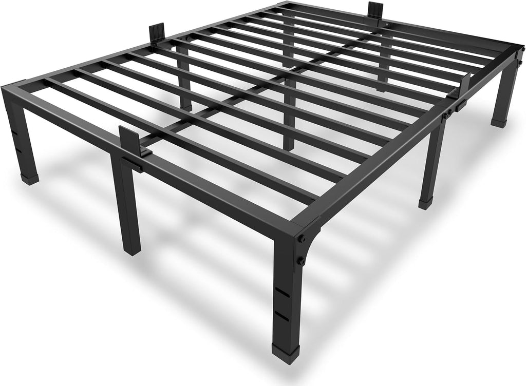 MAF 14 Inch Metal Platform King Bed Frame, Heavy Duty Black Bed Frame with Steel Slats Support, No Box Spring Needed, Noise Free, Easy Assembly