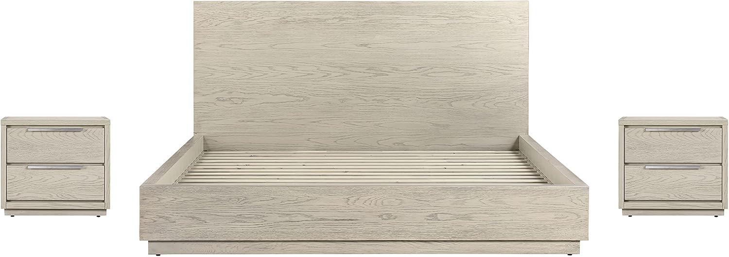 Armen Living Abbey King 3 Piece Bedroom Set in Grey Oak Wood
