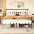 Giantex King Size Metal Platform Bed Frame, Victorian Style King Platform Bed with Headboard & Footboard, Heavy Duty Mattress Foundation, 1100 lbs Capacity, No Box Spring Needed, Noise-Free, Black
