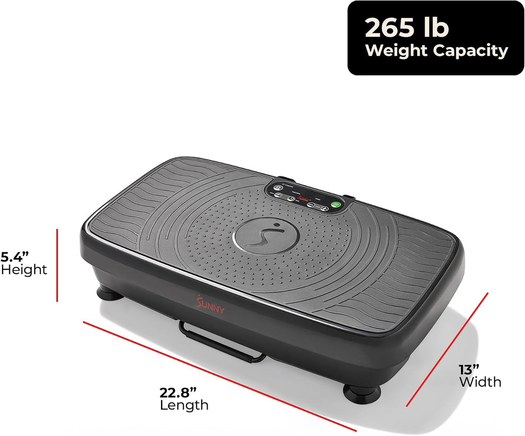 Sunny Health & Fitness Fitboard Vibration Platform Exercise Machine with Multiple Speed Settings and Vibration Modes for Multipurpose Workouts