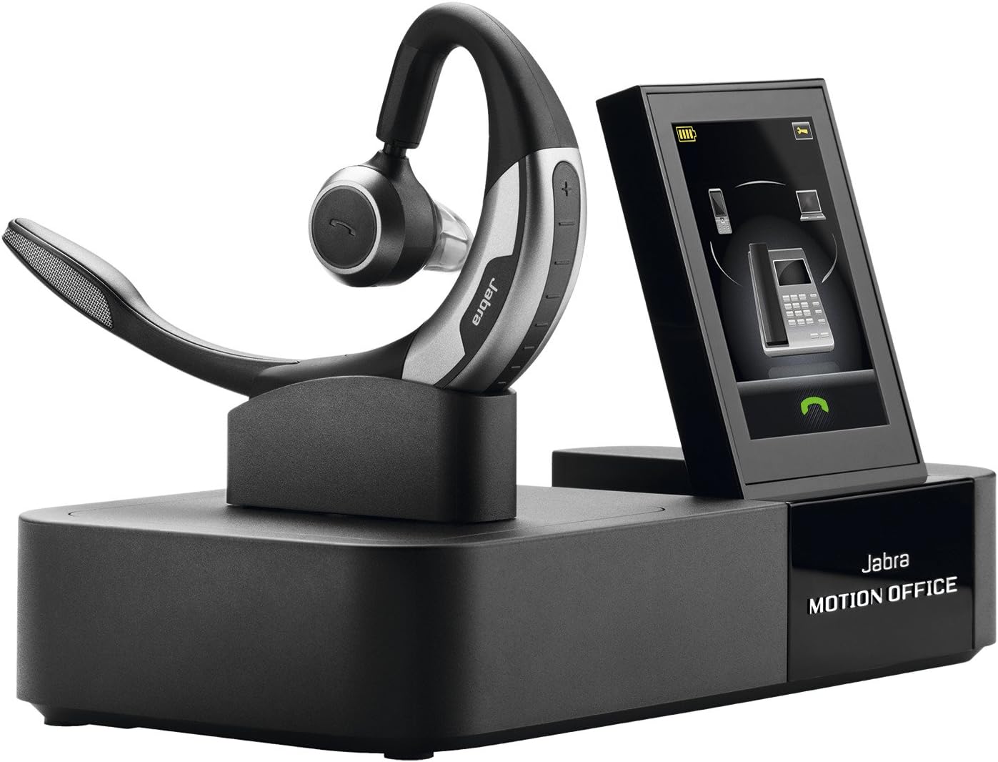Jabra Motion Office Bluetooth Headset with Touch Screen Base for Desk Phone, VoIP Softphone, Mobile Phones and Tablets