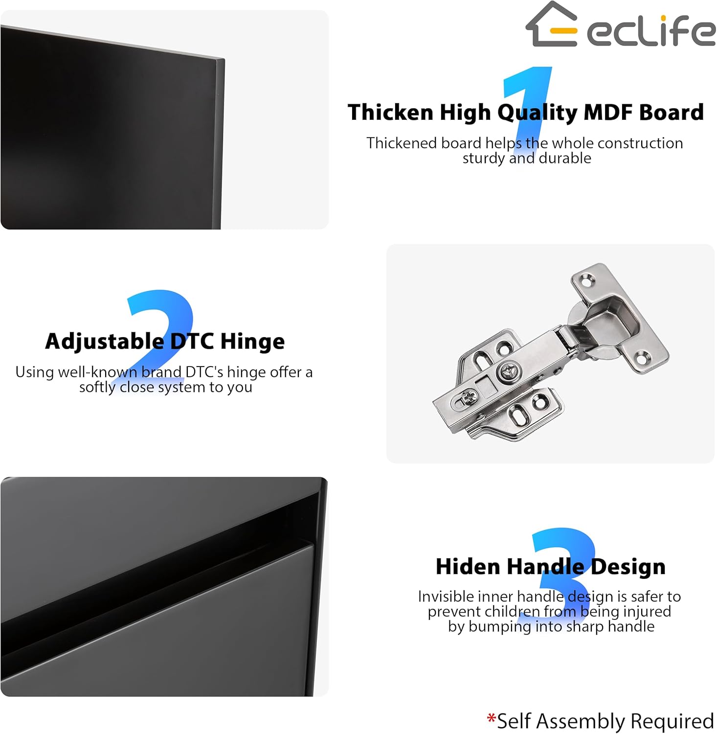 eclife 22' Corner Bathroom Vanity Sink Combo for Small Space Wall Mounted Floating Cabinet with White Resin Sink and Matte Black Faucet, Black