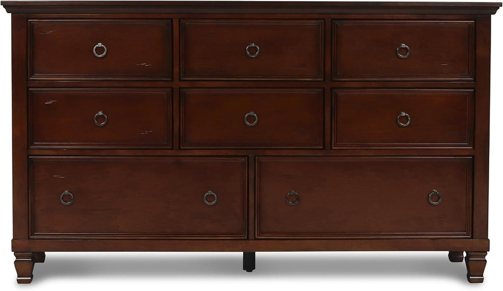 New Classic Tamarack 4-PC Wood King Bedroom Set with Nightstand in Brown Cherry