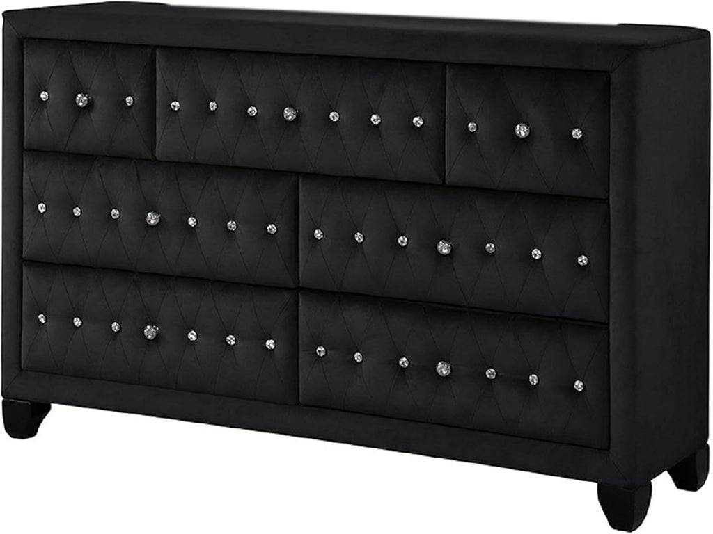 GOWE Encore Modern Style Tufted and Upholstered King 4PC Bedroom Set Made with Wood in Black(NJ Inventory)