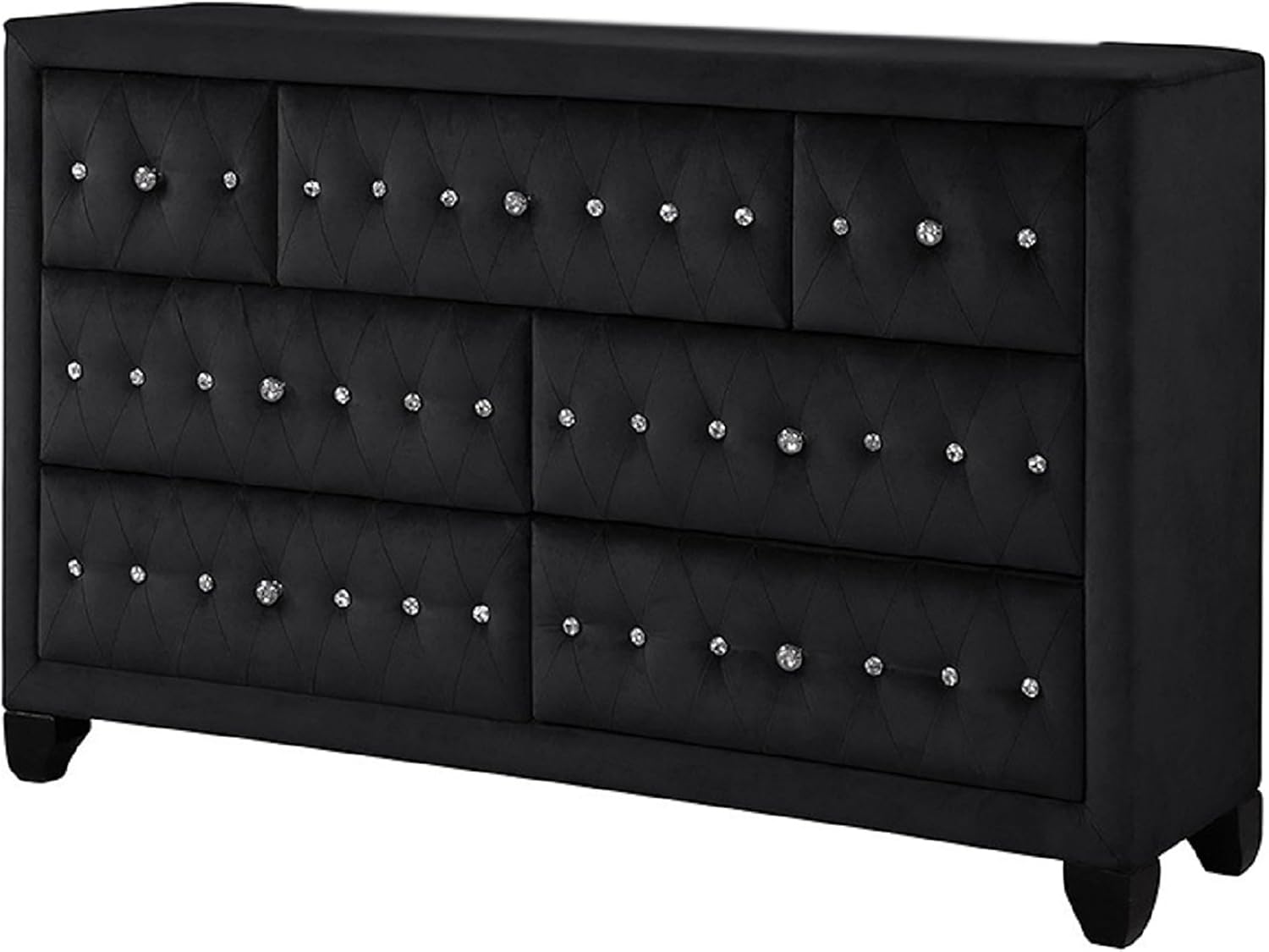 GOWE Encore Modern Style Tufted and Upholstered King 4PC Bedroom Set Made with Wood in Black(NJ Inventory)