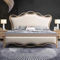 Luxury King Size Genuine Leather Bed Set Thick Padded Headboard Wooden Slats and Metal Frame Support, Lift Up Storage No Box Spring Needed Noise Free