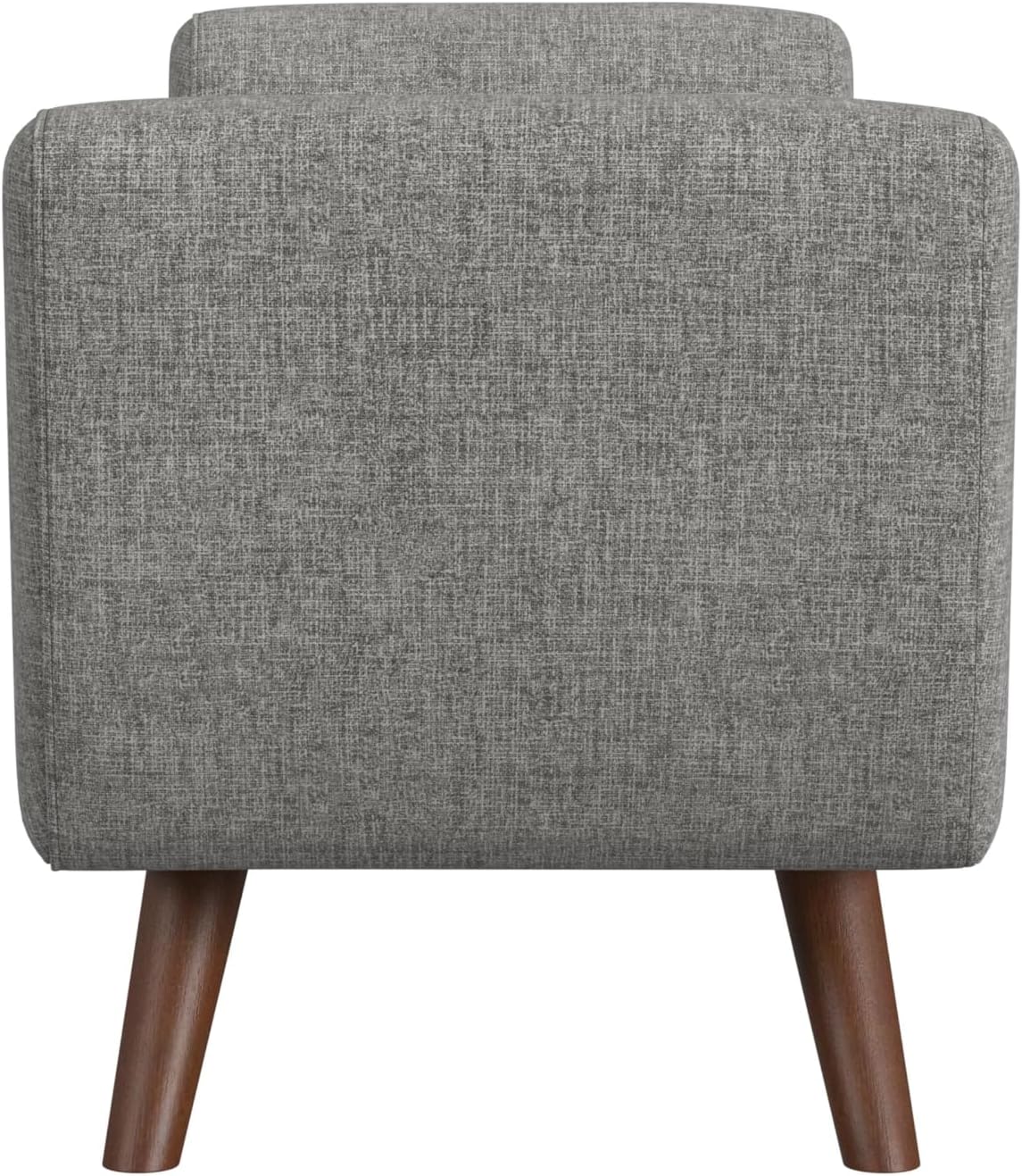 HomePop Modern Storage Bench with Wood Legs |Homepop Home Décor|Bench with Storage for Living Room & Bedroom - Gray Woven