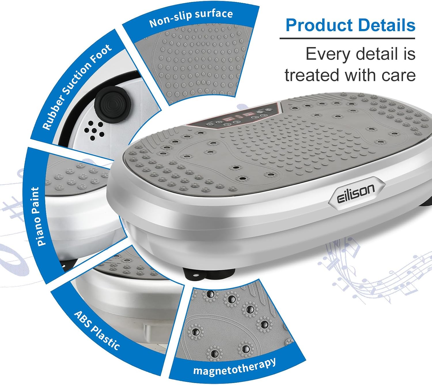 EILISON FitMaxx 3D XL Vibration Plate Exercise Machine - Whole Body Workout Vibration Platform w/Loop Bands - Lymphatic Drainage Machine for Weight Loss, Shaping, Recovery