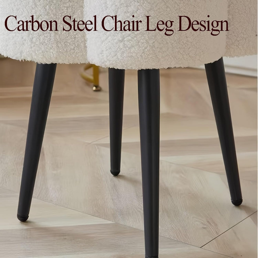 Vanity Stool, Padded Makeup Stool, Features Solid Metal Legs, Ideal for Dressing Corners, Modern Footstool, Easy Assembly(Style 3)