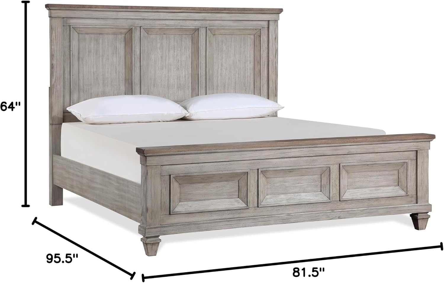 New Classic Furniture Mariana Solid Wood California King Bed, Vintage Creme