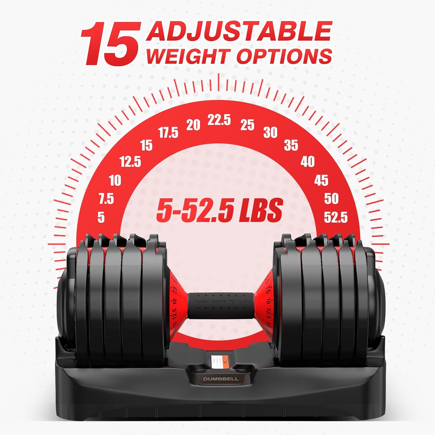Adjustable Dumbbells Set, 10 in 1/15 in 1 Free Adjustable Weights Dumbbells Set, 25/55/52.5lbs Weights Set with Anti-Slip Handle, Fast Adjust Equipment Compact for Home Gym Strength Training