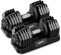 Keppi Adjustable Dumbbells Set-25lb/40lb/55lb/60lb, Anti-Slip Metal Fast Adjust Weight Handle, Exercise & Fitness for Full Body Workout - Adjustable Dumbbell Series
