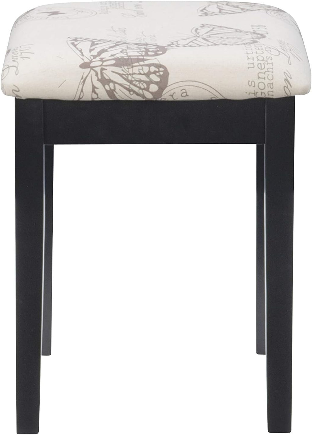 Linon Home Dcor Linon Black Butterfly Stool Vanity Set with Bench, 36'w x 18'd x 30'h,