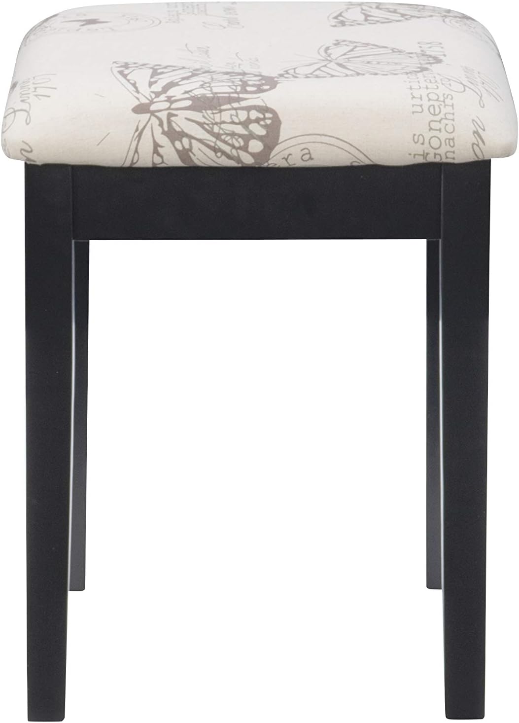 Linon Home Dcor Linon Black Butterfly Stool Vanity Set with Bench, 36'w x 18'd x 30'h,