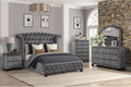 Galaxy Home Furnishings Sophia King 4 Pc Tufted Upholstery Bedroom Set Made with Wood in Gray