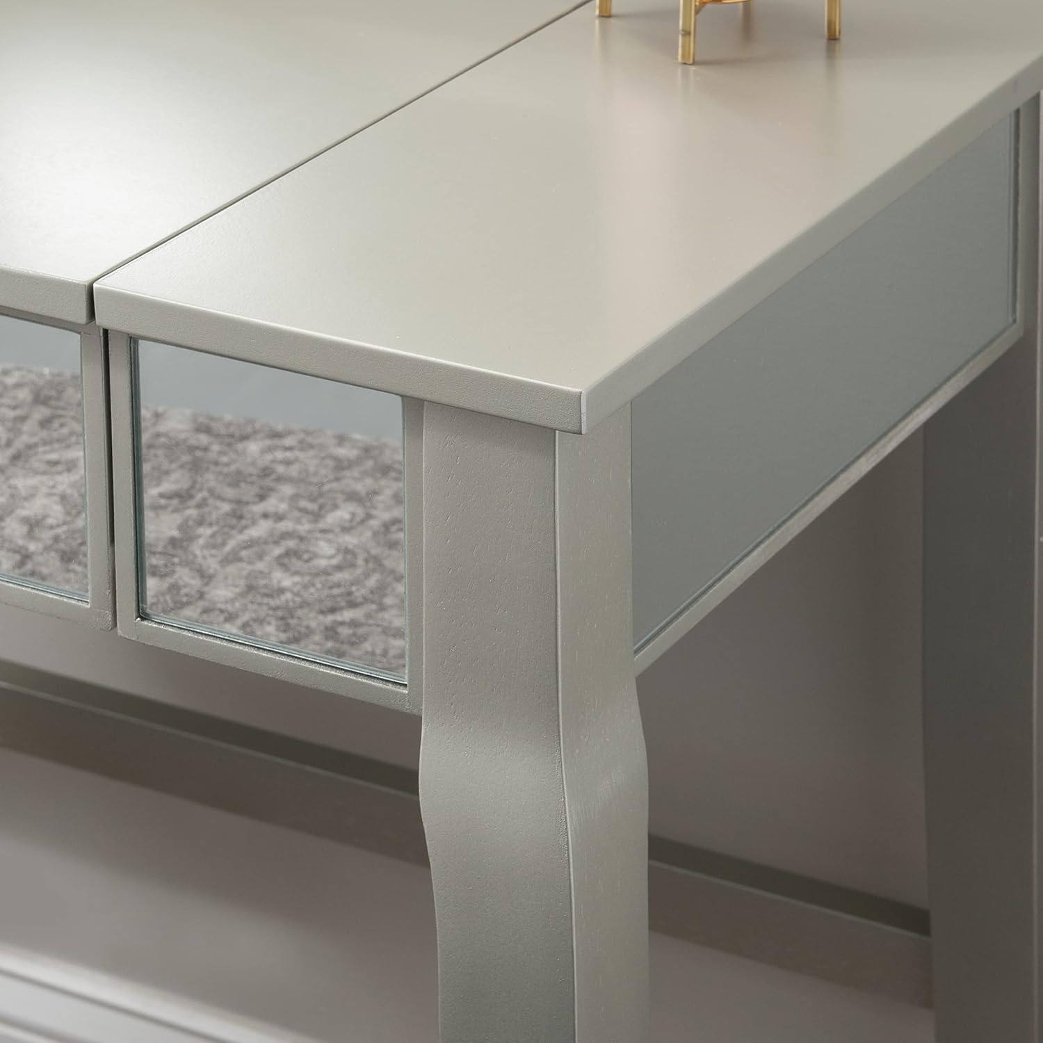 Linon Silver Harper Vanity Set, 32' W x 18' D x 46.75' H