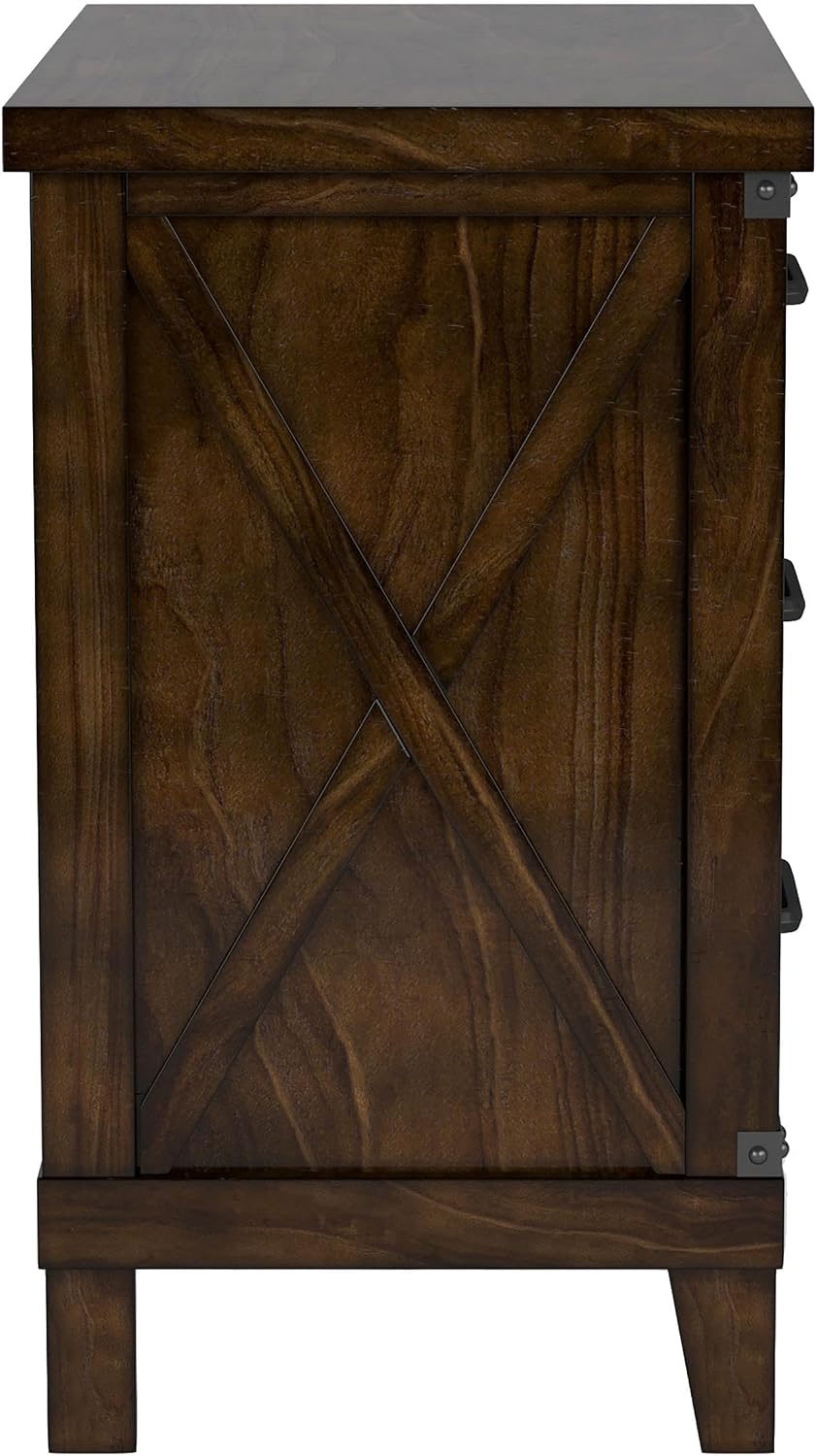 Furniture of America FOA Andrew 2pc Dark Walnut Solid Wood Bedroom Set - Cal King + Nightstand