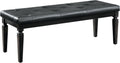 Homelegance Allura Modern Crystal Tufted Footboard Bench, Black Bi-Cast Vinyl