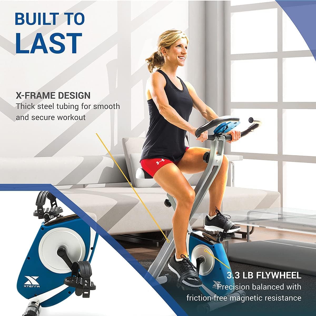 Folding Exercise Bike, 225 LB Weight Capacity