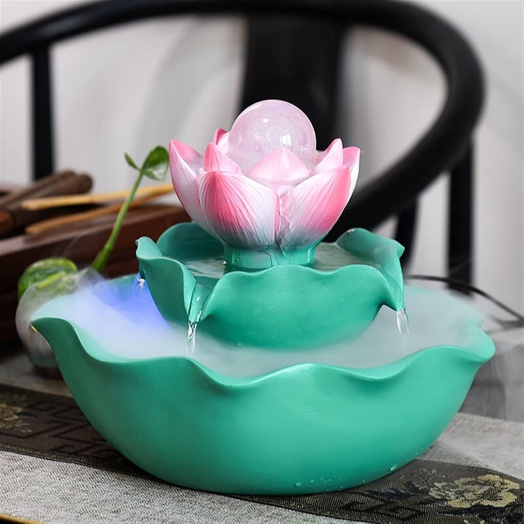 Desktop Fountain 2-Tier Indoor Tabletop Water Fountain - Portable Zen Meditation Waterfall Decoration - for The Home or Garden Patio Decking Relaxation Indoor Tabletop Fountain