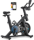 MERACH Exercise Bike, Brake Pad Stationary Bike with Exclusive App, Low Noise Indoor Cycling Bike with 300lbs Weight Capacity, Tablet Mount and Fitness Courses for Weight Loss