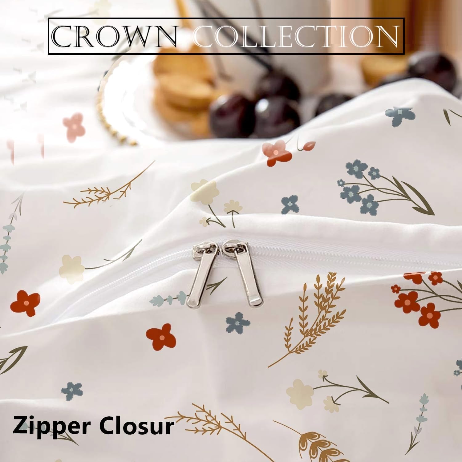 New Luxuriate Hotel 1000-TC Hypoallergenic Ultra Soft Design 100% Egyptian Cotton Solid Duvet Cover with Zipper Colser & 2pcs Pillow Case Set (Super King Plus 120X120, Jungle Flowers Print)
