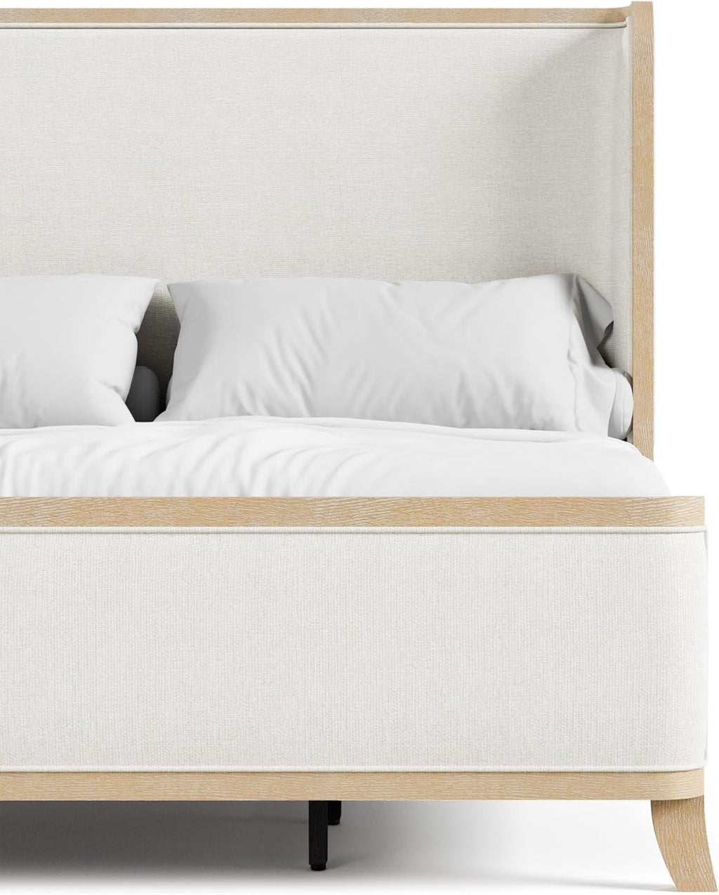 Furniture of America Saries Modern Solid Wood 2-Piece Bedroom Set with King Bed Frame and 2 Drawer Nightstand for Guest Room, Dorm, Home, Box Spring Needed, Natural Oak