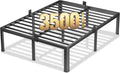 NKZ 18 Inch Metal Platform Bed Frame,Queen Bed Frame with Storage Space, No Box Spring Needed, Easy Assembly, Noise Free, 3,500 lbs Heavy Duty Steel Slats Support