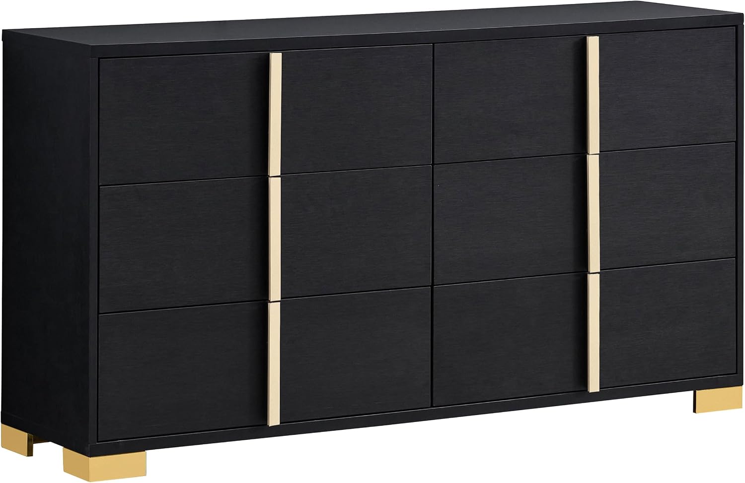 Coaster Home Furnishings Marceline Contemporary 4-Piece Bedroom Set Eastern King Size LED Panel Bed Frame 51-inch Headboard Black 222831KE-S4