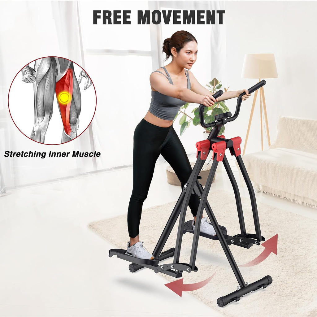 Air Walk Elliptical Glider Machine,Ellipse Home Cross-Training Arm/Leg Cardio Workout Machine for Senior & Adult,Side Sway Action 360 Motion Full-Body Exerciser for Home Gym