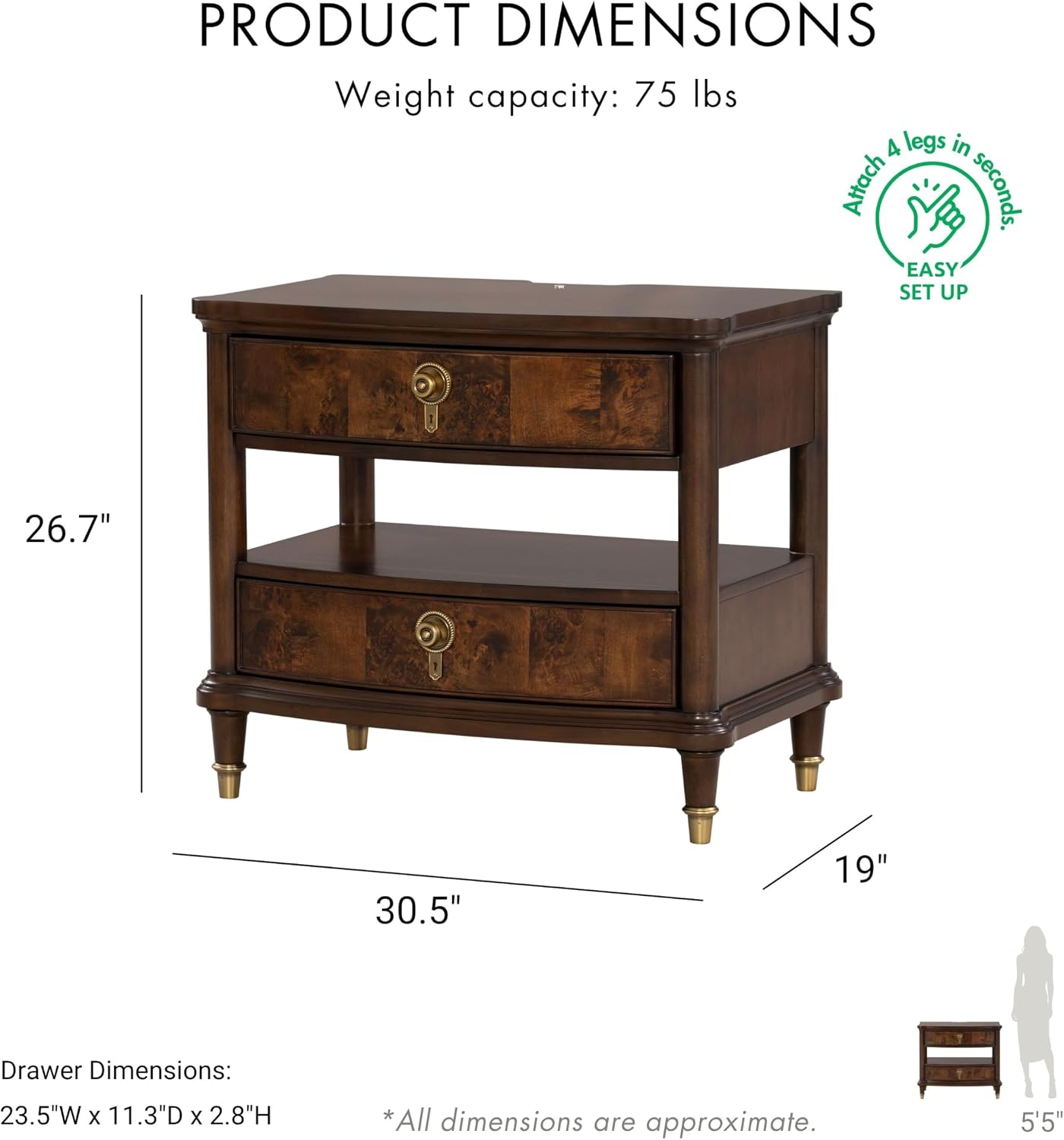 Furniture of America Aiyana Solid Wood 2-Piece Bedroom Set with LED on Headboard Bed, Power Outlet and USB Charging Ports on Nightstand, Box Spring Required, King, Dark Cherry