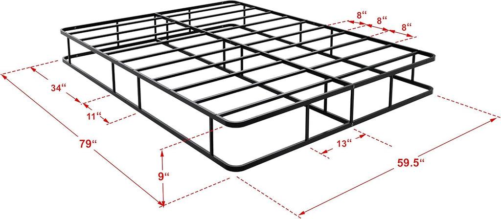East West Furniture Dothan Traditional Metal Queen Bed Frame in Black