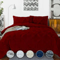 Crown Collection Luxuriate Hotel 1000-TC Hypoallergenic Ultra Soft Design 100% Egyptian Cotton Pinch Plated Duvet Cover with Zipper Colser & 2pcs Pillow Case Set (Super King Plus 120X120, Burgundy)