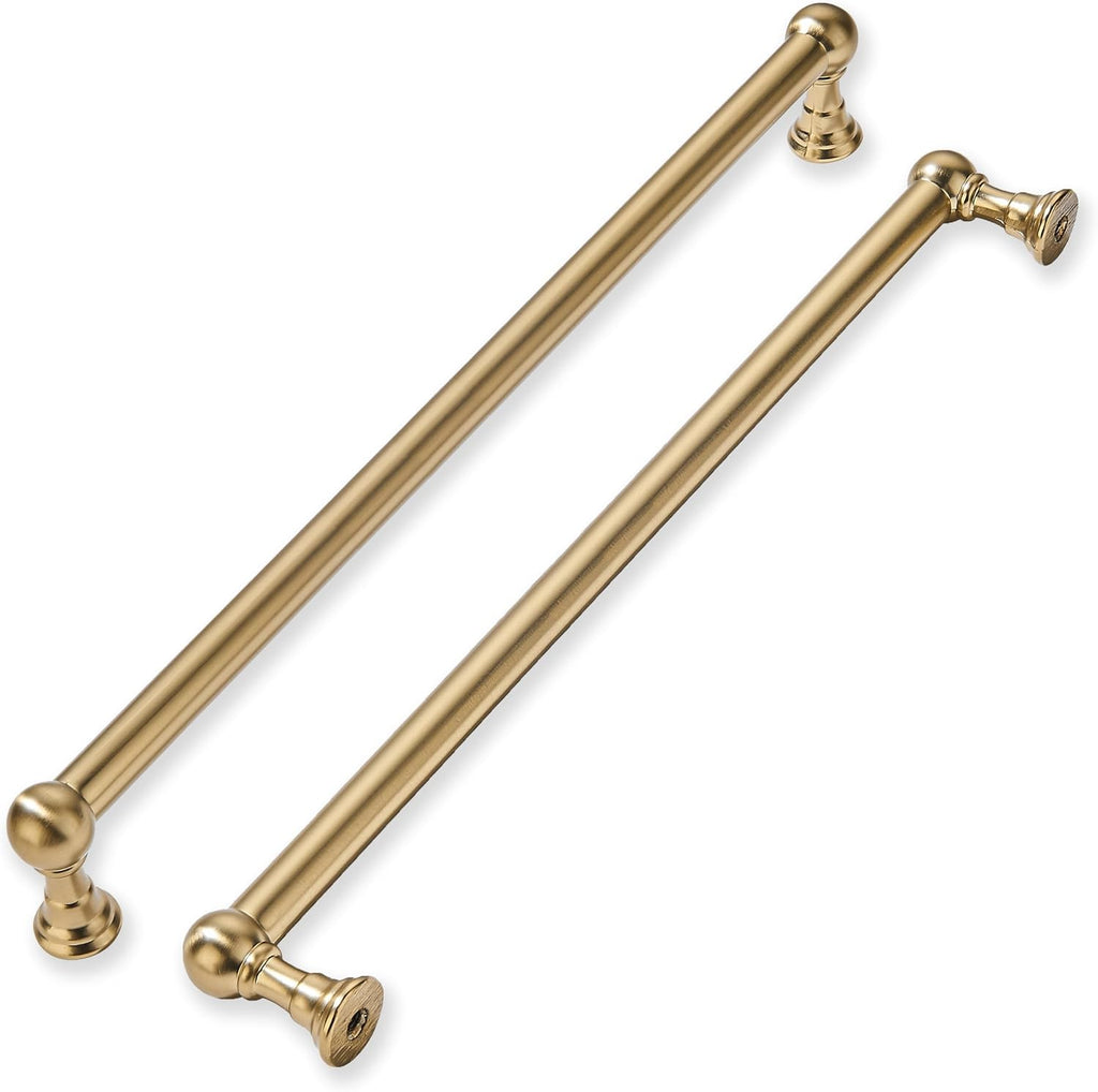 khtumeware 3 Pack Appliance Pull 18 Inch Hole Center Champagne Bronze Cabinet Pulls Heavy Duty Solid Satin Brass Cabinet Handles for cabinets Dressers Kitchens Handles Bathroom cabinets