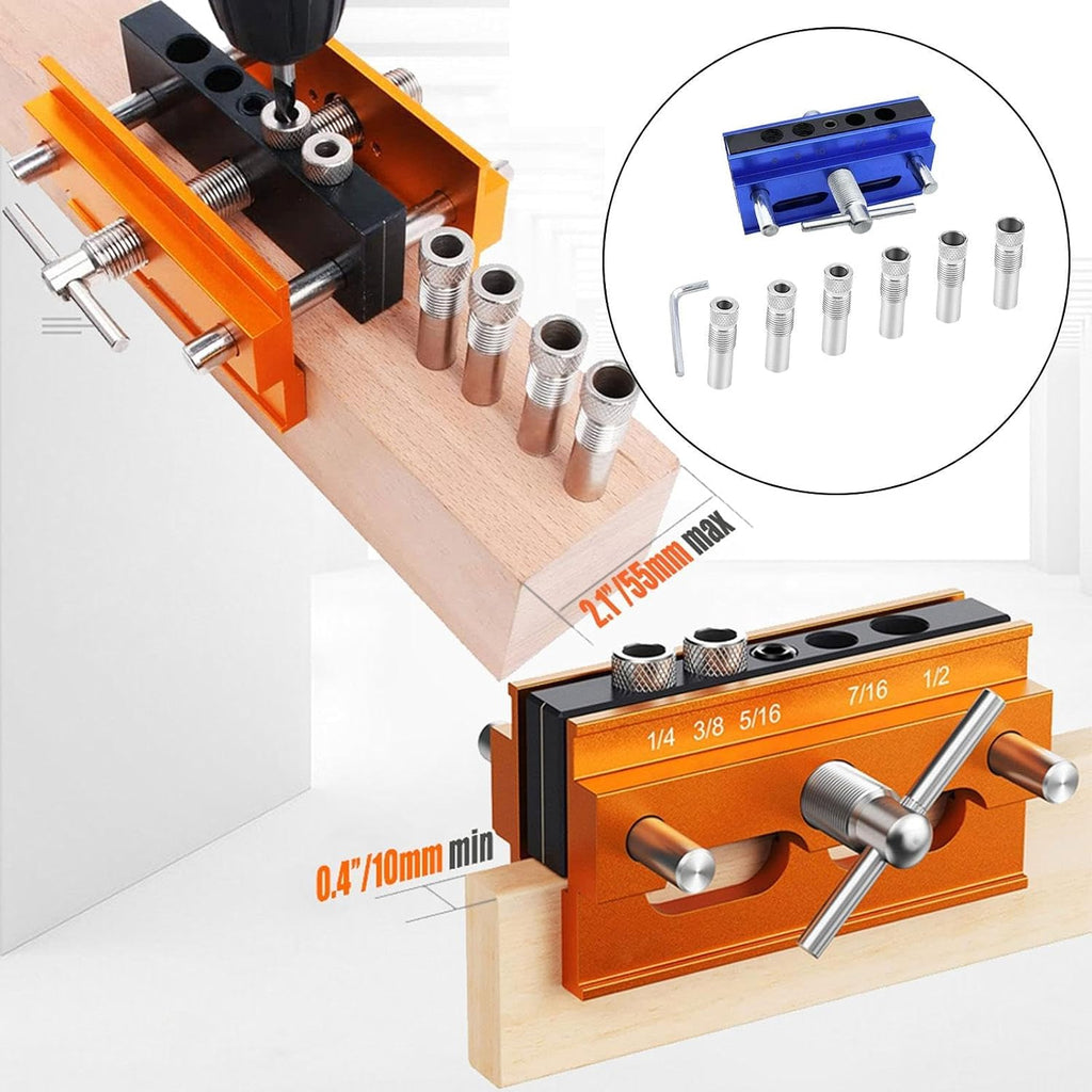 Centering Doweling Jig Kits Drill Jig for Straight Holes Biscuit Joiner Set with 6 Drill Guide Bushings Adjustable